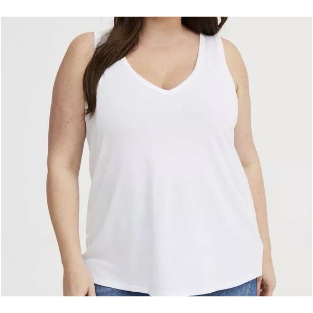 Torrid Classic Fit Soft Knits Girlfriend Signature Jersey V Neck Tank Top Size 1